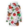 thumbnail image 4 of Vestido corto de sudadera con capucha y bolsillos con estampado navideño para mujer informal a la moda Pompotops  hdfakjf924, 4 of 4