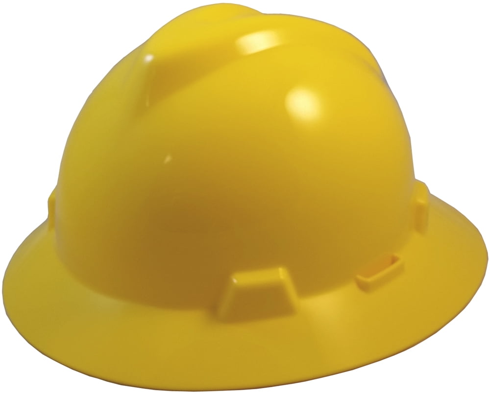 MSA V-Gard GOLD Full Brim Safety Hard Hat "NEW" One Touch Suspension FAST SHIP 
