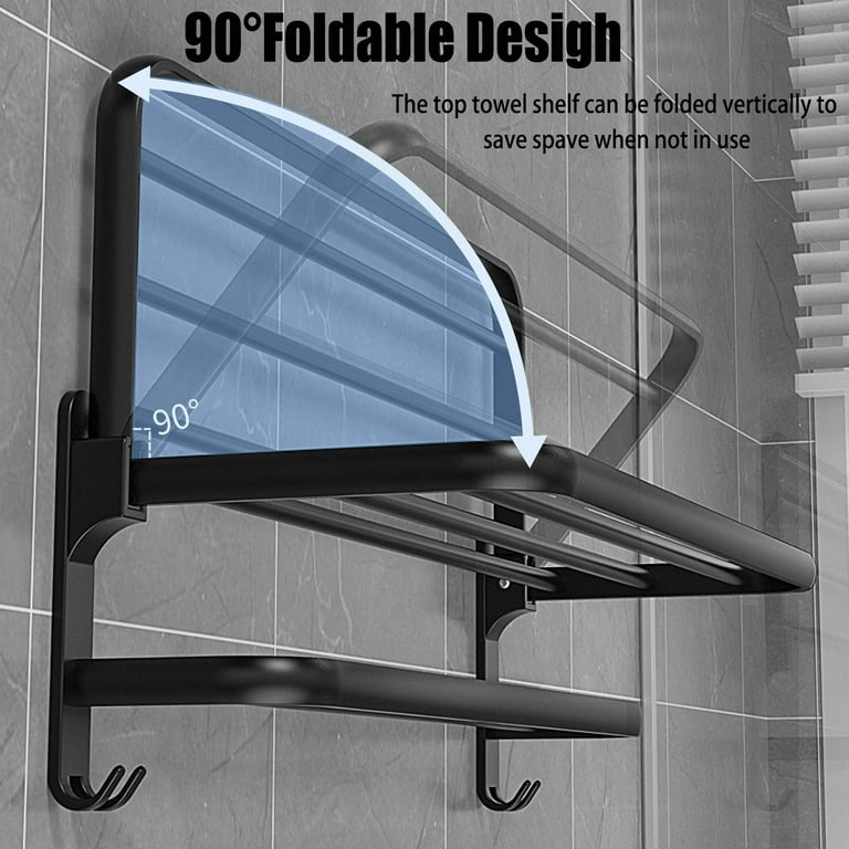 Towel Rack Wall Mounted,Bathroom Towel Storage,Wall Towel Holder,Black  Minimalist Design Storage Organizer for Large Towels, Small Towels, Hand  Towels,Spa, Salo… in 2023