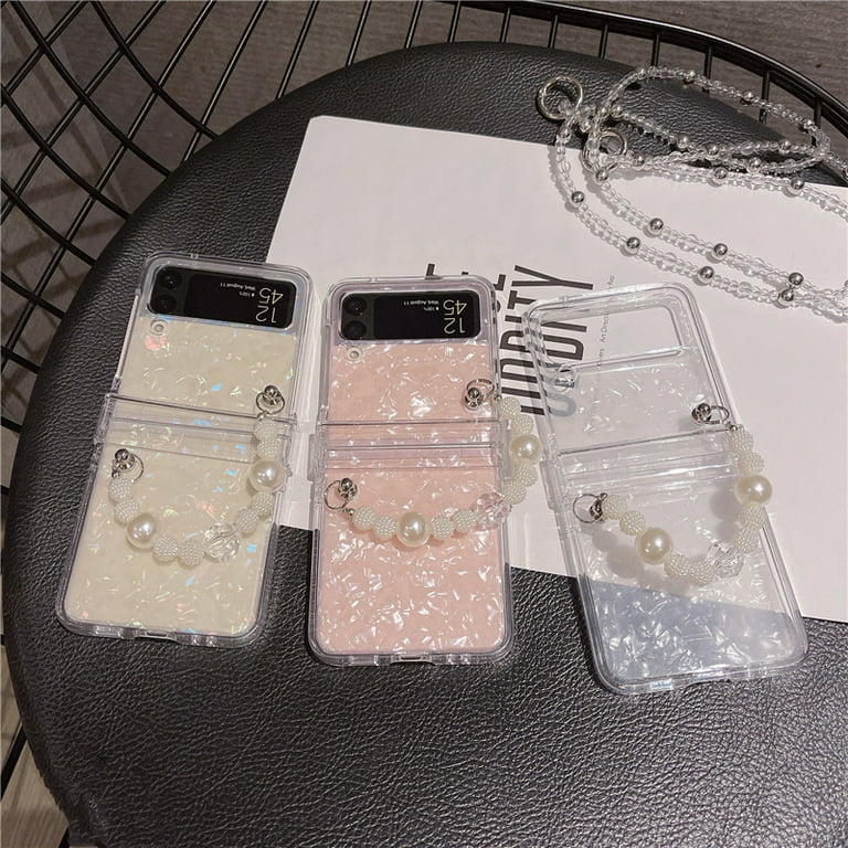 CEOKOK for Samsung Galaxy Z Flip 4 Case Clear with Design Glitter Bling  Space Stars Moon Planet Cute Protective Aesthetic Transparent Floral for  Women