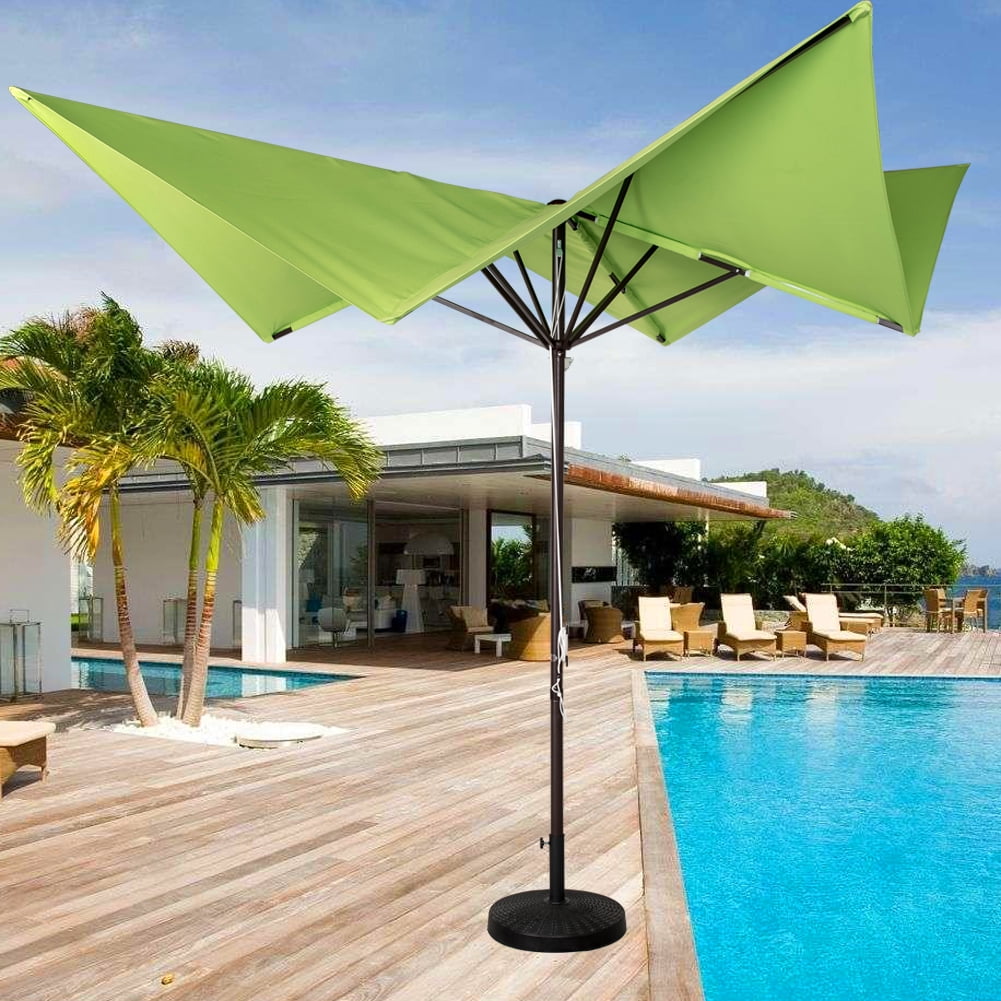 Sundale Outdoor Patio Garden 8 5x8 5 Ft Outdoor Butterfly Market Umbrella With Hand Push 220g Polyester Walmart Com Walmart Com