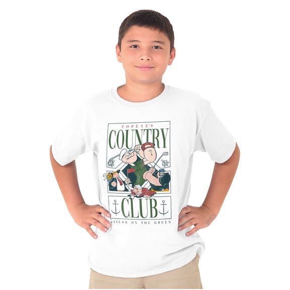 Popeye Golf Country Club Cartoon Crewneck T Shirts Boy Girl Teen Brisco Brands S