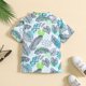 thumbnail image 3 of Gibobby blusas aesthetic Camiseta de manga corta con estampado de hojas para niños pequeños, estilo playero, para(Verde, 5-6 Años), 3 of 5