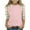 Pink, variant on dazeni Girls 3/4 Length Sleeve Tops Color Block Crew Neck Shirts Casual Athletic Tops Elbow Sleeve Drop Shoulder Pullover Tops