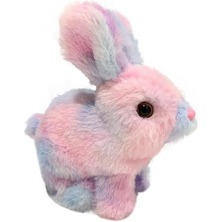 Rabbit Pink Plush Jumping Spotted Rabbit Talking Hopping Ears Nose Moving Educational Plush Toy Singing Shaking Glowing Interactive Toy Electric for Toddlers Kids
