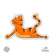 Yoga Cat Cute - 3" Vinyl Sticker - For Car Laptop I-Pad Phone Helmet Hard Hat - Waterproof Decal