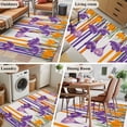 thumbnail image 6 of Purple Spring Floral Area Rugs Collection 3'x5', Thin Line Farmhouse Modern Abstract Art Non Slip Indoor Rectangle Throw Runner Rug Floor Mat Carpet for Living Room Dining Table Bedroom Nursery, 6 of 9