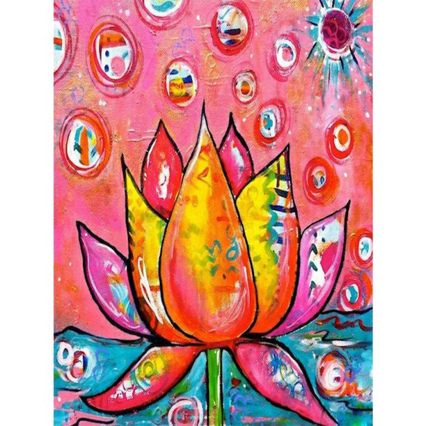 Cuadros Decorativos Pintura de diamante 5D Flor de acuarela DIY Mosaico de taladro redondo completo (V2041) DQrwqpou Nuevos Originales
