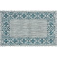 thumbnail image 3 of Veranda Traditional 2' x 3' Teal and Light Gray Polypropylene Outdoor Area Rug, 3 of 7