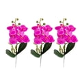 thumbnail image 1 of Bewildely Hermosa casa de 3 piezas con estas flores de Phalaenopsis artificiales de alto grado de imitación fácil Decoración quad púrpura, 1 of 6