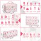 thumbnail image 2 of Set de bolsitas de maquillaje Gosect, acolchadas, con estampado floral, 3 unidades, color rosa, 2 of 6