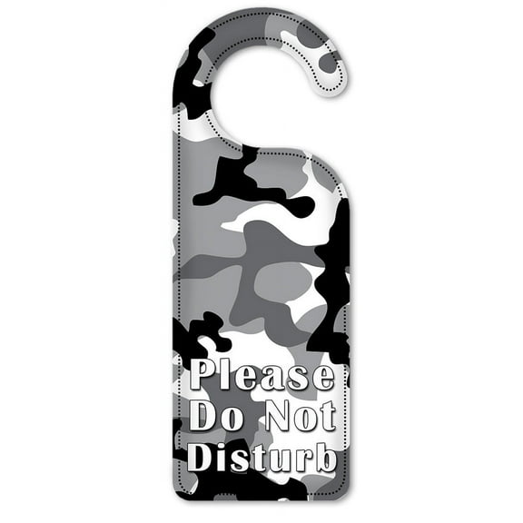 Do Not Disturb Door Knob Hanger Sign - Grey Camo