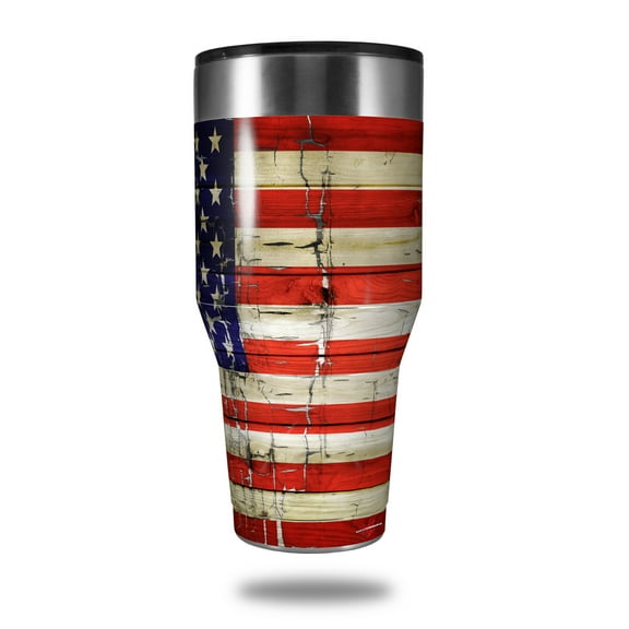 Skin Decal Wrap for Walmart Ozark Trail Tumblers 40oz Painted Faded and Cracked USA American Flag (TUMBLER NOT INCLUDED) by WraptorSkinz