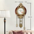 thumbnail image 4 of Aero Snail 9" Pendulum Wall Clock, Solid Wood, Battery Operated, Retro Vintage Clock 205C, 4 of 9