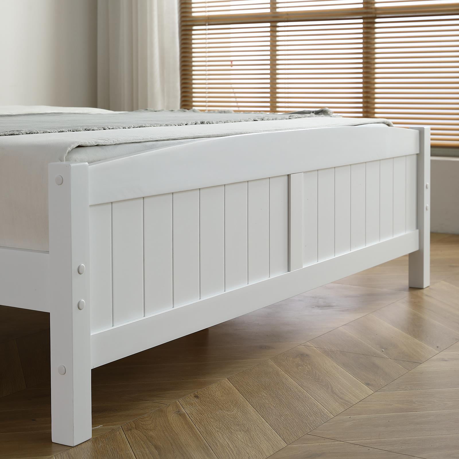 Zimtown Queen Bed Frame,Solid Pine Wood Kids Twin Platform
