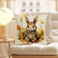 thumbnail image 3 of Darzheoy Spring Bunny Throw Pillow Covers 18x18 inch Rabbit Spring Decorative Pillows Case Soft Cushion Covers for Couch Sofa Patio Garden Spring Decor, 3 of 6