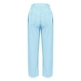 thumbnail image 6 of WJHWSX Women's Pants,Pants for Womem,Casual Pants for Women,Fitted,Easy Care,Solid,Cotton,Linen ,Light Blue,L, 6 of 6