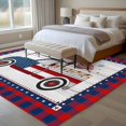 thumbnail image 4 of Independence American Flag Truck with Wooden Stripes Area Rug 5x8 FT,Non Slip Bedroom Throw Carpet,Blue Red Checker Buffalo Washable Soft Floor Carpet Rug for Living Room Nursery Dorm Office, 4 of 9