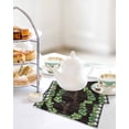 thumbnail image 4 of Spring Eucalyptus Leaves Kitchen Dish Towels for Drying Dishes Set of 4, Farmhouse Botanical Brown Wood Waffle Weave Microfiber Hand Tea Bathroom Towels Quick Dry & Absorbent Towel 12x12, 4 of 7