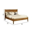 thumbnail image 5 of Wooden Eastern King Size Bed with Panel Headboard Oak Brown - Saltoro Sherpi, 5 of 6