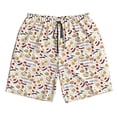 thumbnail image 3 of Uemuo Sausage Tomato Toast Pattern Men's Swim Trunks Hawaiian Beach Bathing Suit Swimsuits Beach Quick-Dry Shorts with Pockets-Medium, 3 of 9