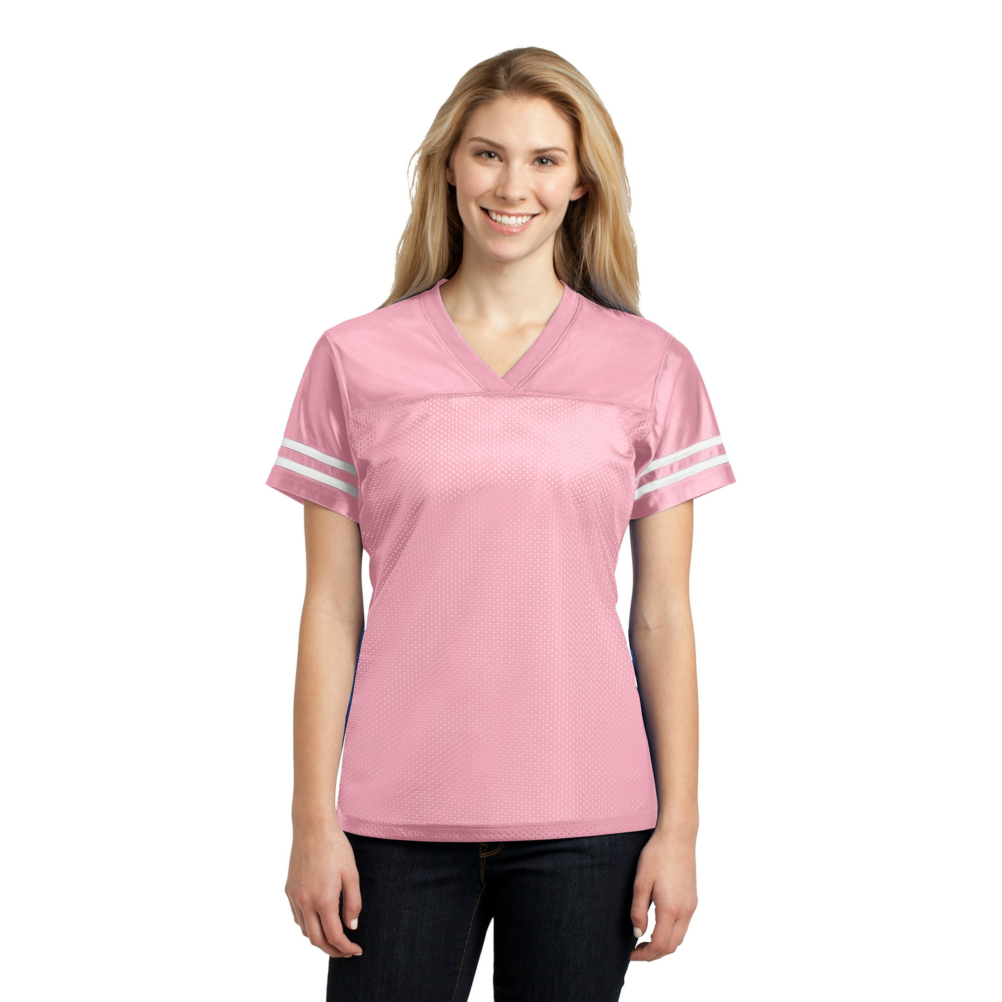 Ladies Football Replica Jersey Color Light Pink/White X-Small Size 