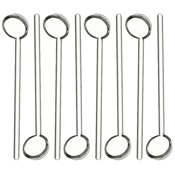 8Pcs Glass Small Spoons Clear Teaspoons Clear Glass Stirring Teaspoons Coffee Spoons