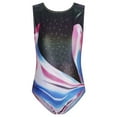 thumbnail image 3 of Gymnastics Leotards for Girls with Shorts Sparkly Sleeveless Ballet Dance Unitards Print 3Pc Athletic Tumbling Outfits, Black, 11-12Y, 3 of 4