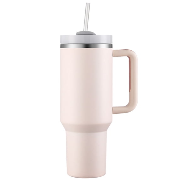 40oz Tumbler with Handle,Double Wall Vacuum Reusable Stainless Steel Insulated Water Bottle,With Leak Proof lid and Straw for Iced or Cold Beverages