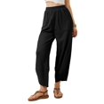 thumbnail image 3 of Womens Baggy Wide Leg Pants Casual Elastic Waisted Palazzo Harem Pants with Pockets Black XL, 3 of 9