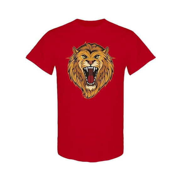 Roaring Angry Lion Graphic T-Shirt Men -Image by Shutterstock, Male 3X-Large