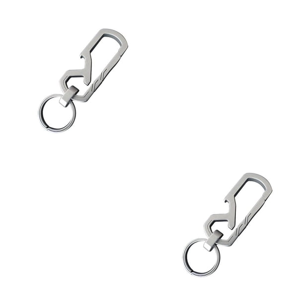 Qarigey 2-in-1 Keychain Portable Keyring Buckle Car Tool Holder Backpack Carrying Carabiner Ring Camping Key Opener Picnic Bottle 2piezas