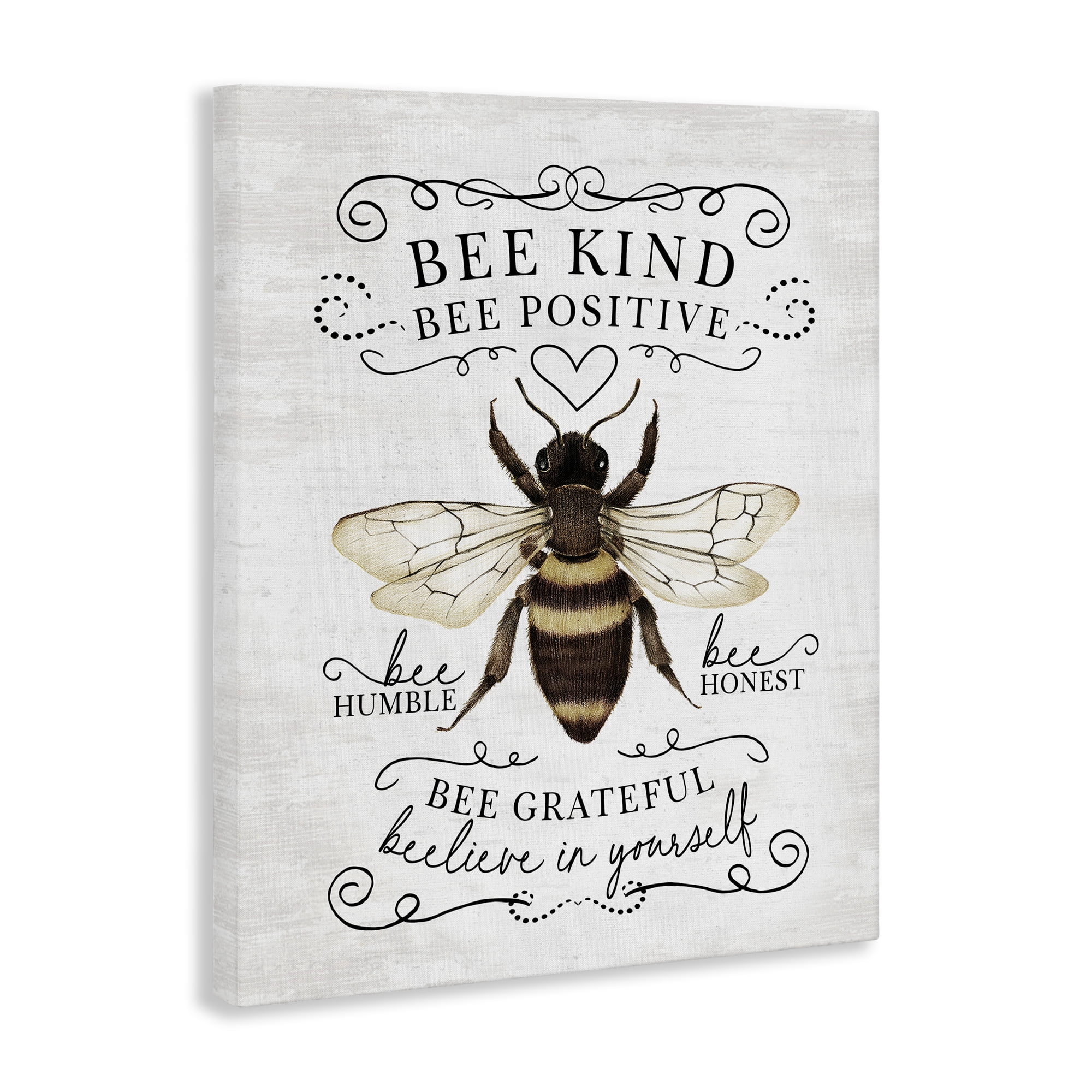 Stupell Industries Vintage Bee Phrases Animals & Insects Painting Gallery Wrapped Canvas Art Print Wall Art, 30 x 40