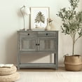 thumbnail image 3 of LuxenHome 35.43" Wide Server 2-Drawer 2-Door Buffet Storage Cabinet, 3 of 6