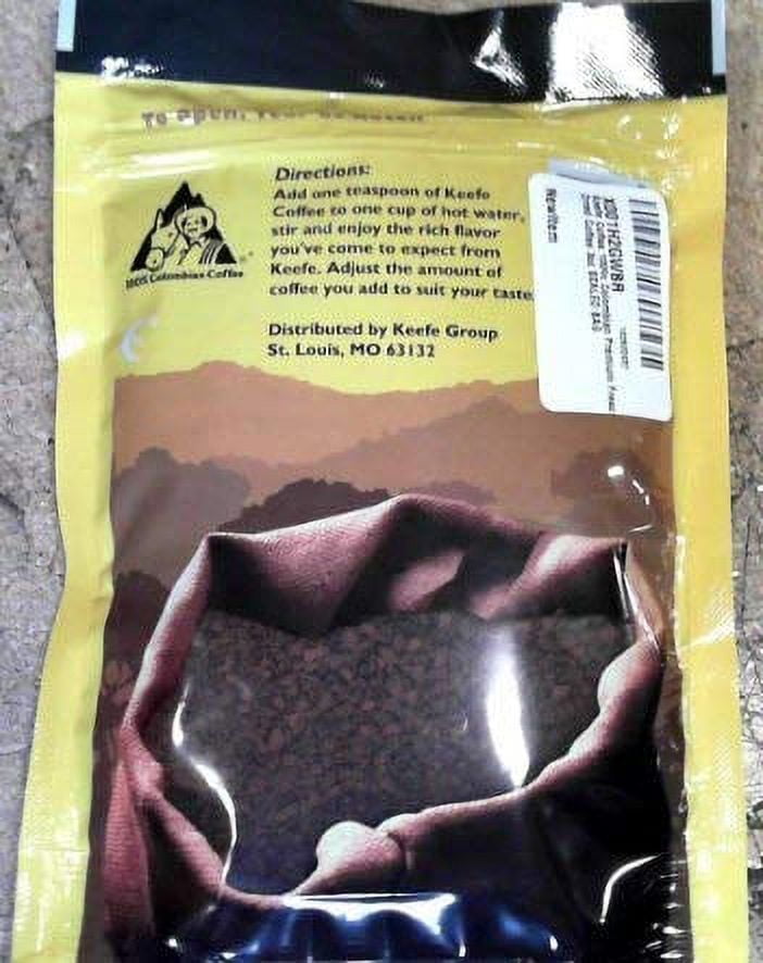 Keefe Coffee 100% Colombian Premium Freeze Dried Coffee 3oz SEALED BAG