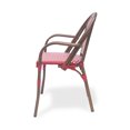 thumbnail image 7 of Cecil Aluminum and Wicker Outdoor French Bistro Chairs, Set of 4, Red, White, and Brown Wood, 7 of 7