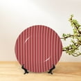 thumbnail image 6 of Zufioo Stripes Red White Print Bone China Decorative Plate, Ceramic Dinner Plate with Stand Ceramic Decoration Homewares-10in, 6 of 6