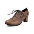 thumbnail image 7 of YLYL Women's Wingtip Oxfords Shoes Chunky Mid Heel Lace up Vintage Dressy Brogues Pumps Shoes, 7 of 7
