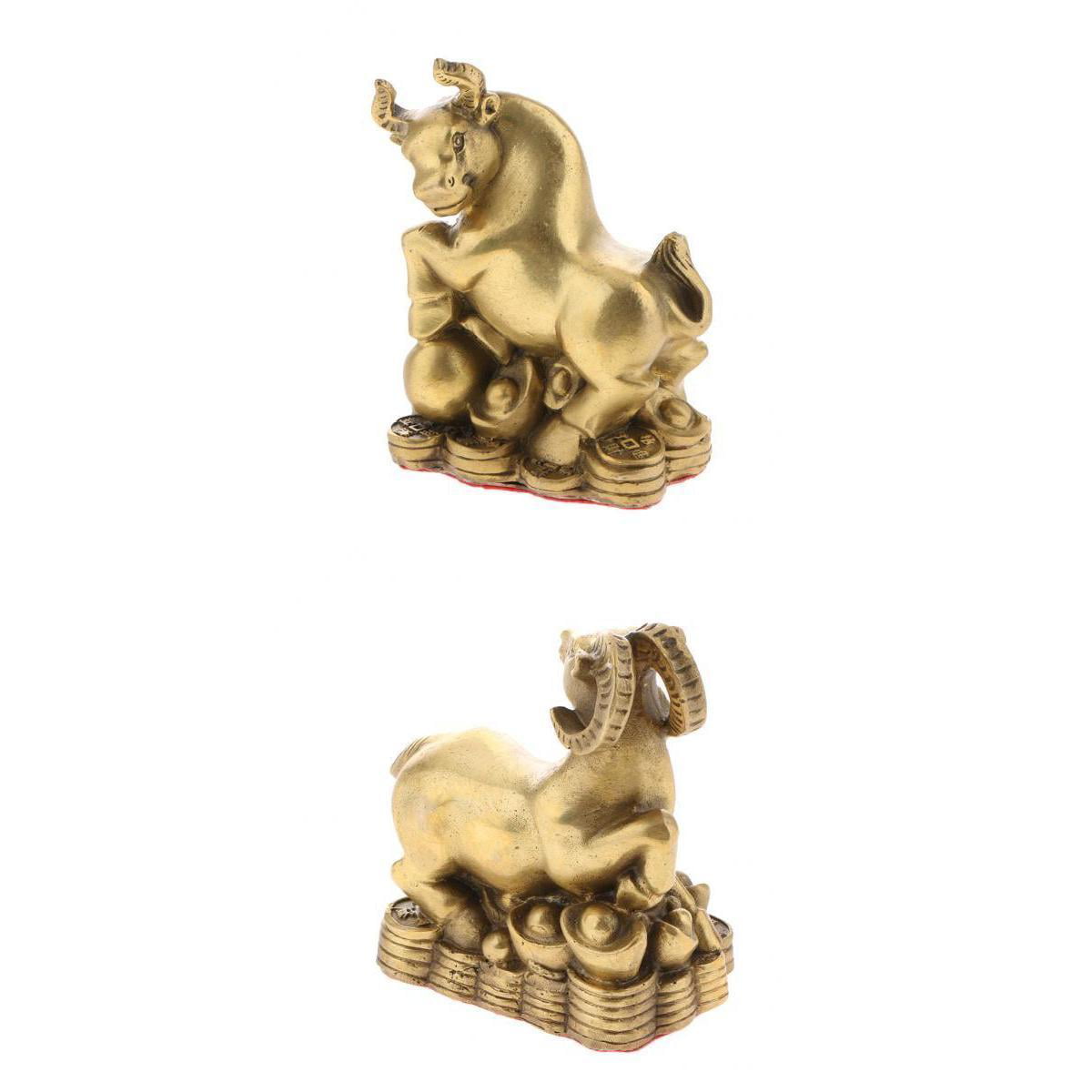 Chinese Feng Shui Lucky Money Wealth goat Statue 