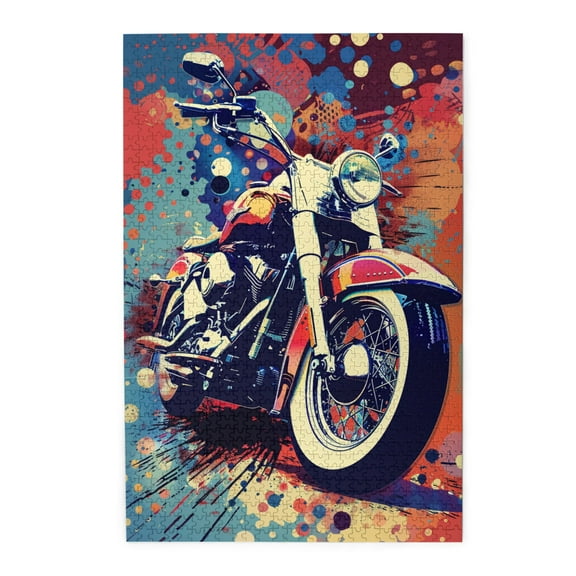 1000 pcs Classic motorcycle 1000 piece puzzle for adults,Funny Artwork for Adults,High difficulty puzzle,for motorcycle Lovers Gifts,Vintage Art motorcycle Wooden Puzzles,Unique and Beautiful Design
