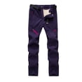 thumbnail image 1 of Pantalones de senderismo desmontables con forro polar para exteriores para hombres y mujeres, pantalones de esquí cálidos de lana de cordero gruesa impermeables para invierno, 1 of 6