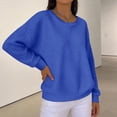 thumbnail image 5 of Qingpeng Womens Lightweight Tops Solid Color Pullover Loose Crew Neck Long Sleeve Workout Sports Casual Tee Shirts, 5 of 6