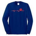 thumbnail image 3 of Dog Heartbeat | Paw Print EKG Lifeline | Veterinarian Vet Tech Dog Lover Mens Long Sleeve Shirt, Royal, 3X-Large, 3 of 5
