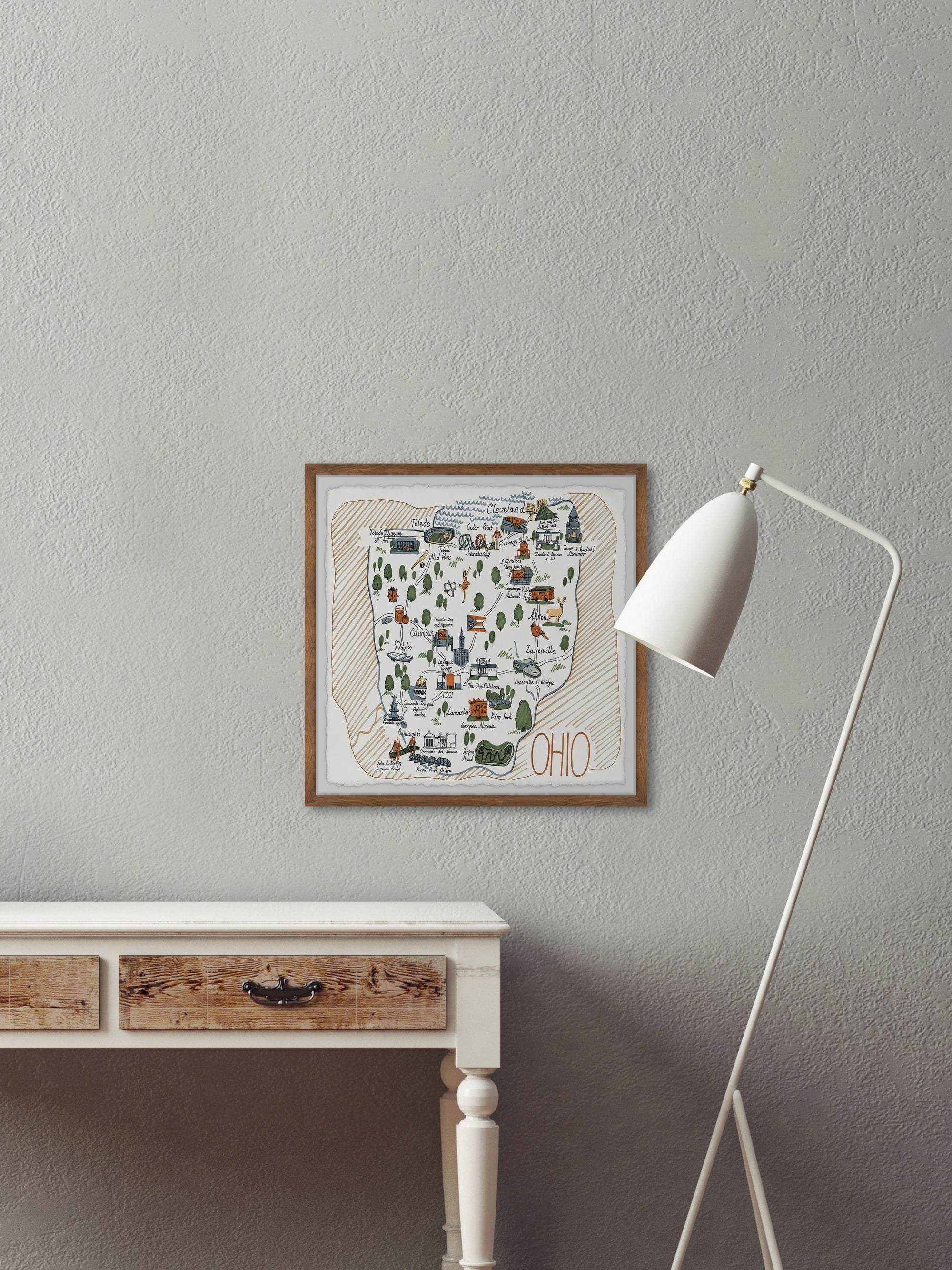 Marmont Hill Ohio Landmark Framed Wall Art
