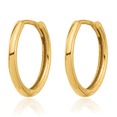 thumbnail image 3 of 14K Solid Yellow Gold Round Huggie Small Hoop Earrings, 3 of 10