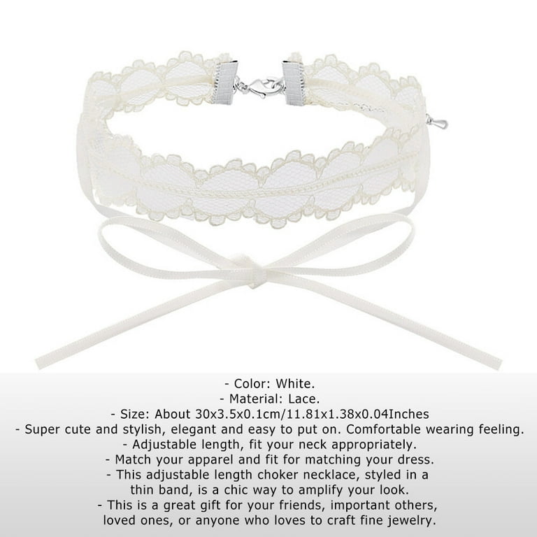 1Pc Fashion Double-layer Personality Choker Necklace Lace Clavicle Necklace Collar  Chokers Party Jewelry Accessories(White) - Walmart.com