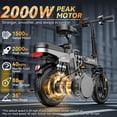 thumbnail image 3 of 2000W Electric Bike Foldable for Adults, 40MPH Folding Ebike, 52V 25Ah Adult Electric Bicycles, 80 Mlies Long Range E Mountain Bike, UL2849 Certified (Black), 3 of 11