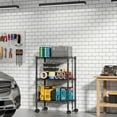 thumbnail image 4 of CONCETTA 3 Tier Heavy Duty Storage Shelves with Wheels, Adjustable Shelving Unit for Garage Kitchen Pantry, 200 lbs per Shelf, Black, 23" L x 13" W x 30" H, 4 of 8