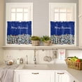 thumbnail image 4 of Merry Christmas Kitchen Curtains and Valances Set, Xmas Tree Winter Snowflake City House Rod Pocket Window Valance 18 Inch Window Curtain Panels for Living Room Bedroom Laundry, 27.5x24in, 3 Pieces, 4 of 7