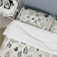 thumbnail image 4 of Designart "Dark Elegance In Floral Merge" Black Floral Bedding Covert Set - Cottage Bed Set With 2 Shams, 4 of 5